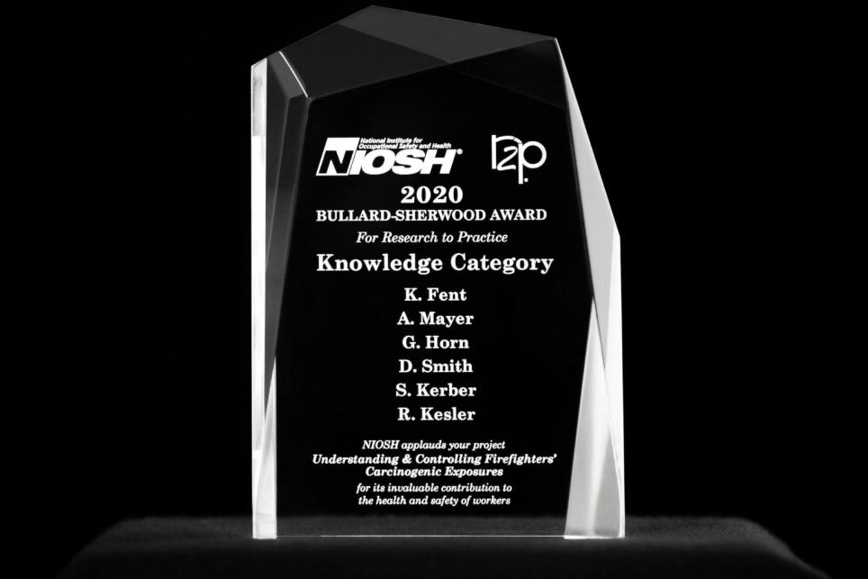 NIOSH Award trophy 