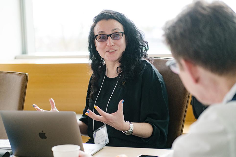 Julia Stoyanovich, CASMI project PI, speaks during a Governance Advisory Committee meeting.