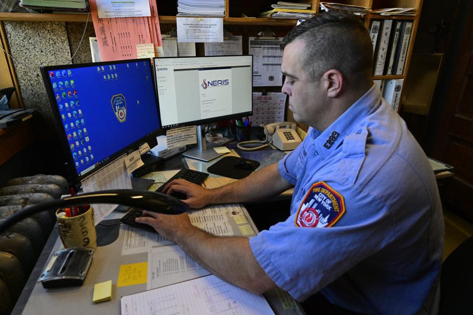 FDNY firefighter working on NERIS website