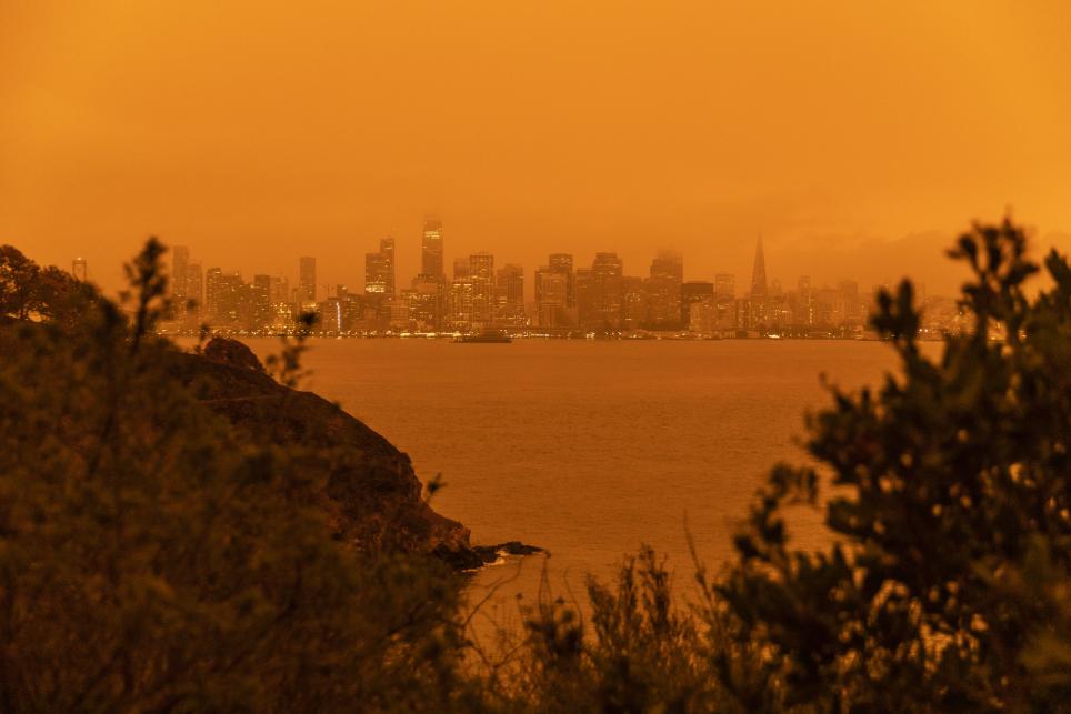 smog covering a city